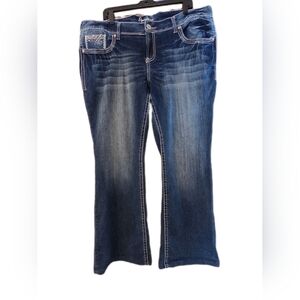Amethyst Jeans Lowrise Flare Embrodiered Y2K 90's Boho Plus Size 20